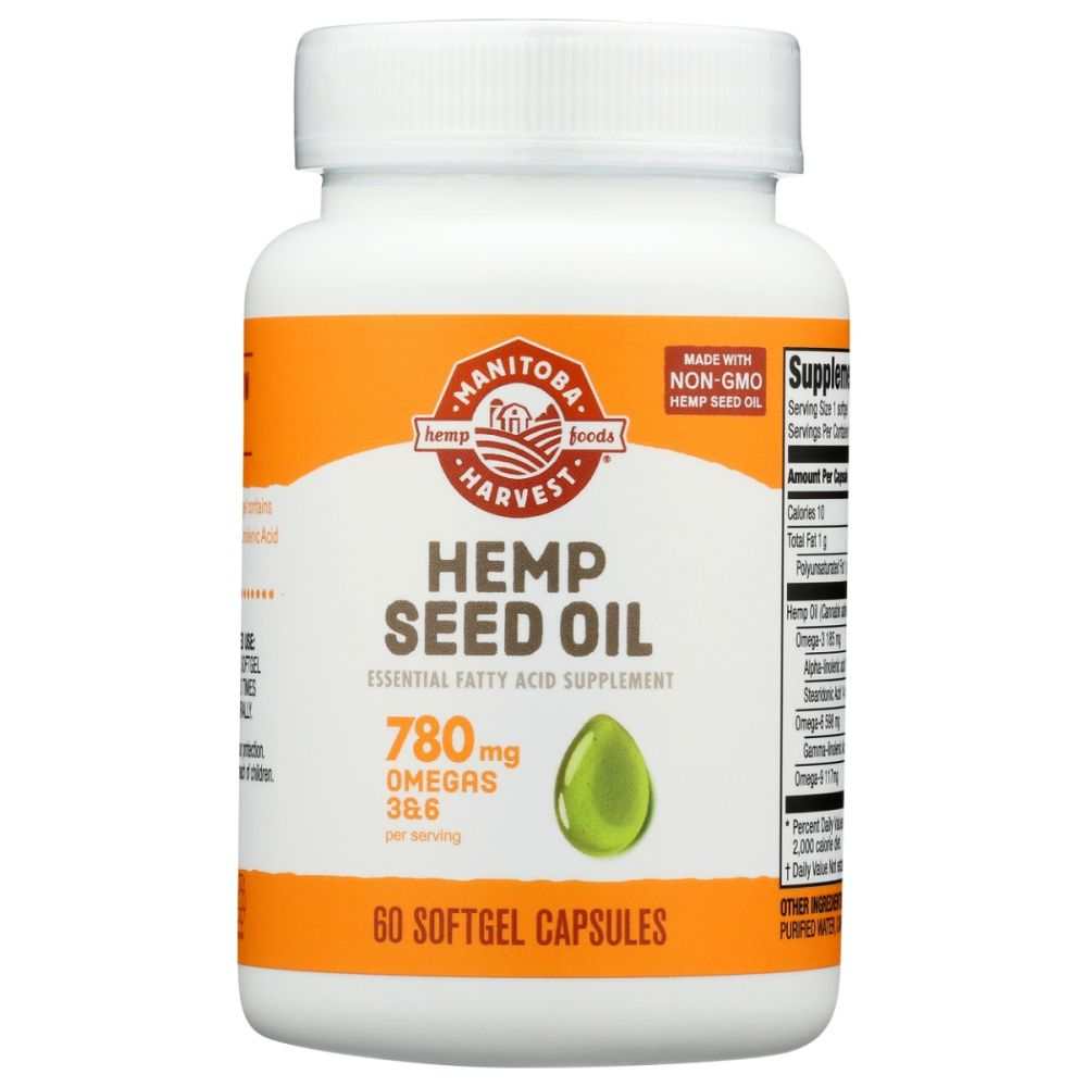 MANITOBA HARVEST: Hemp Seed Oil Softgels for Omega GLA Support | 60 sg