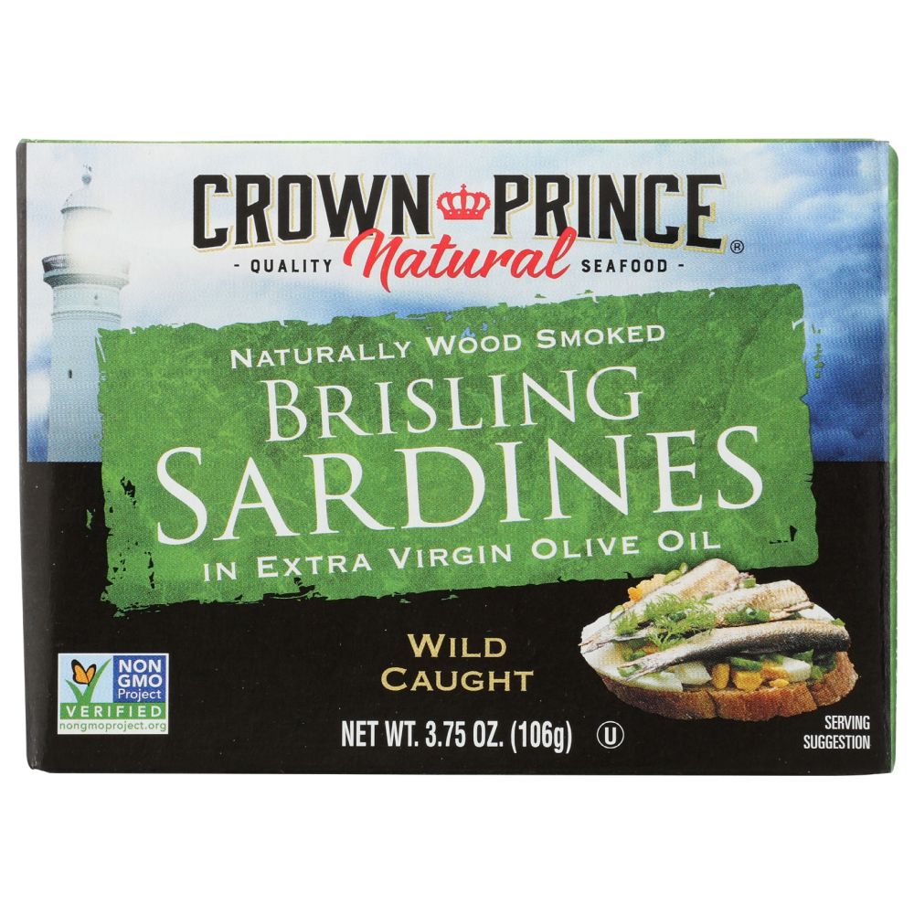 CROWN PRINCE: Brisling Sardines in Extra Virgin Olive Oil, 3.75 oz