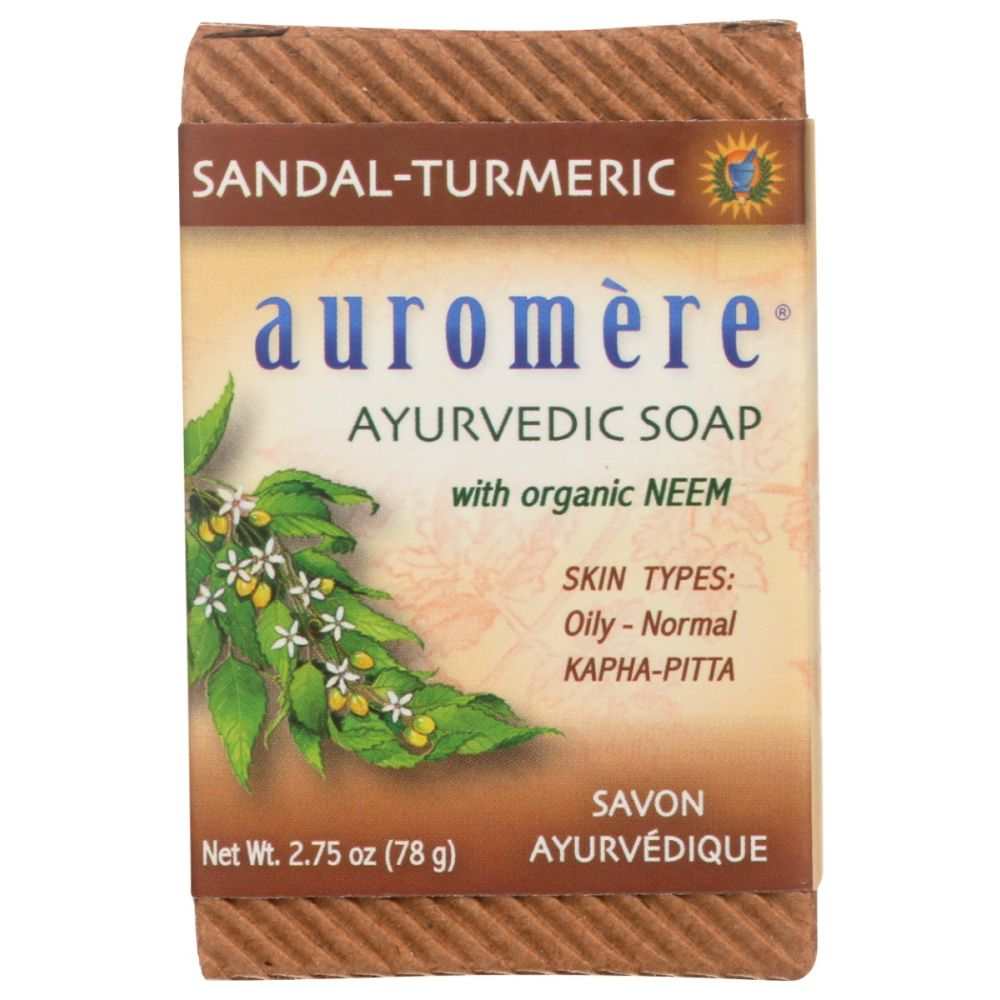 AUROMERE: Sandal Turmeric Ayurvedic Soap, 2.75 oz