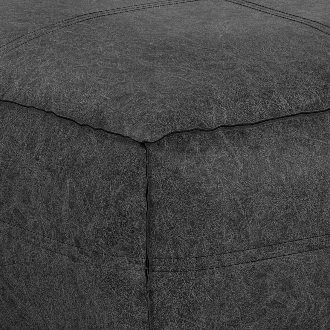 Brody - Large Square Coffee Table Pouf - Distressed