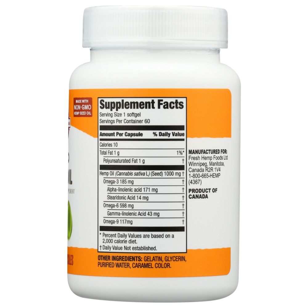 MANITOBA HARVEST: Hemp Seed Oil Softgels for Omega GLA Support | 60 sg