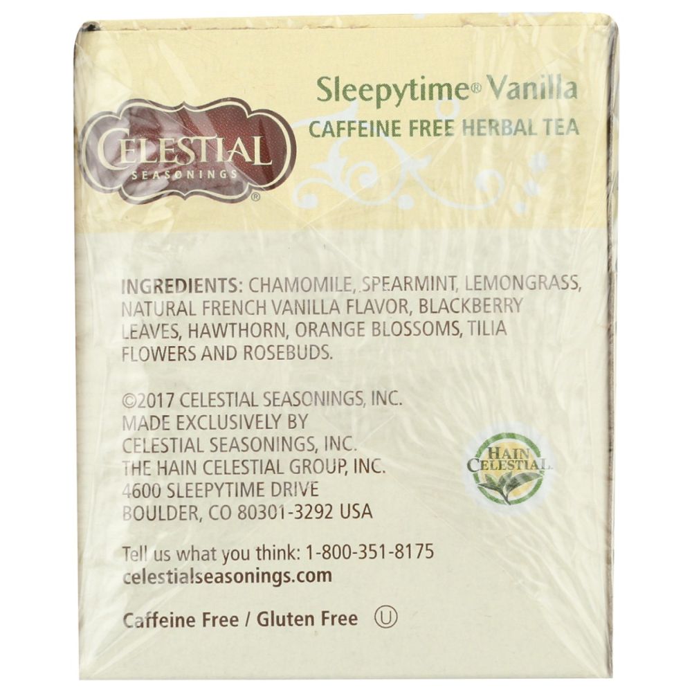 CELESTIAL SEASONINGS: Sleepytime Vanilla Herbal Tea, 20 bg