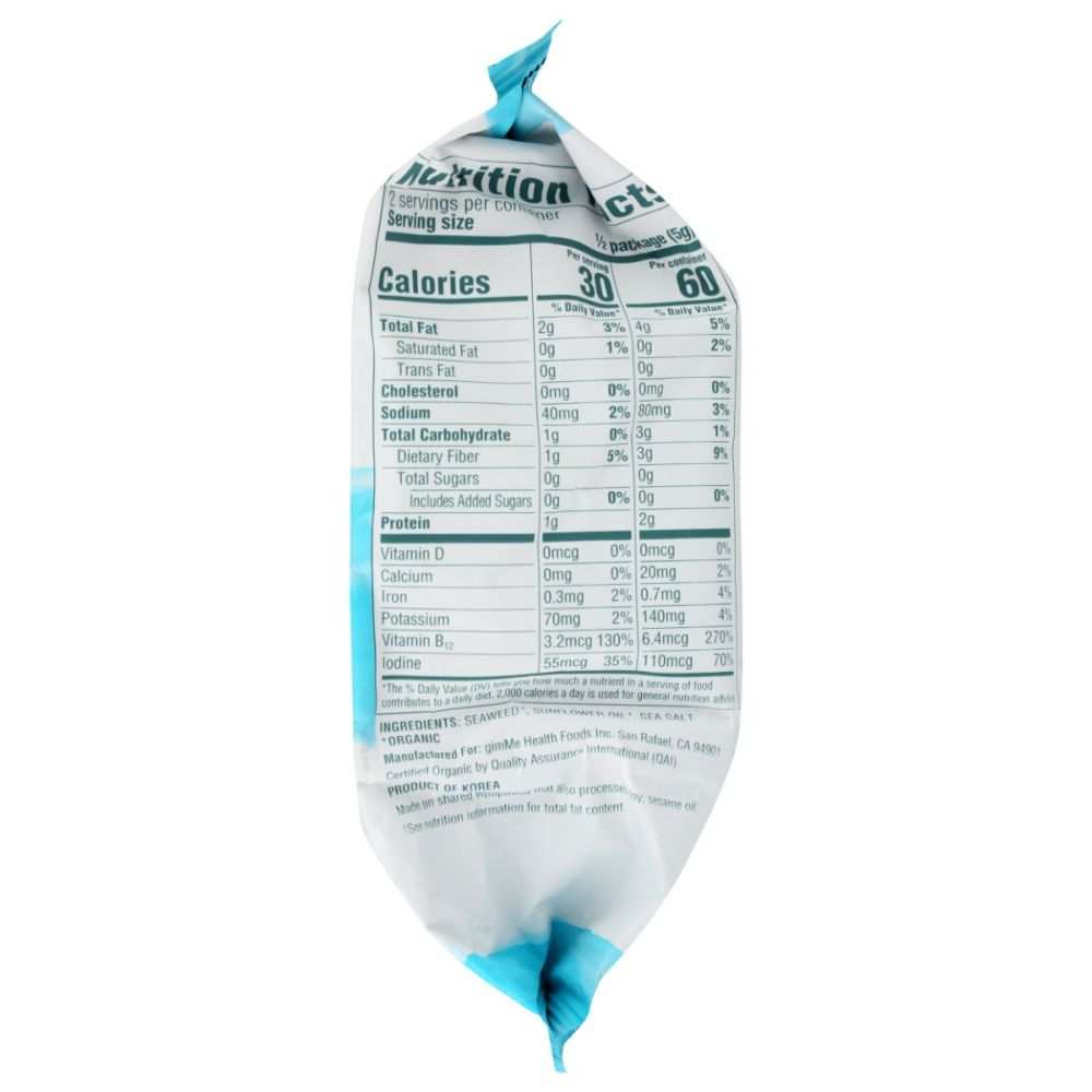 Sea Salt Seaweed Snacks - GIMME Organic Crispy Seaweed Snack, 0.35 oz