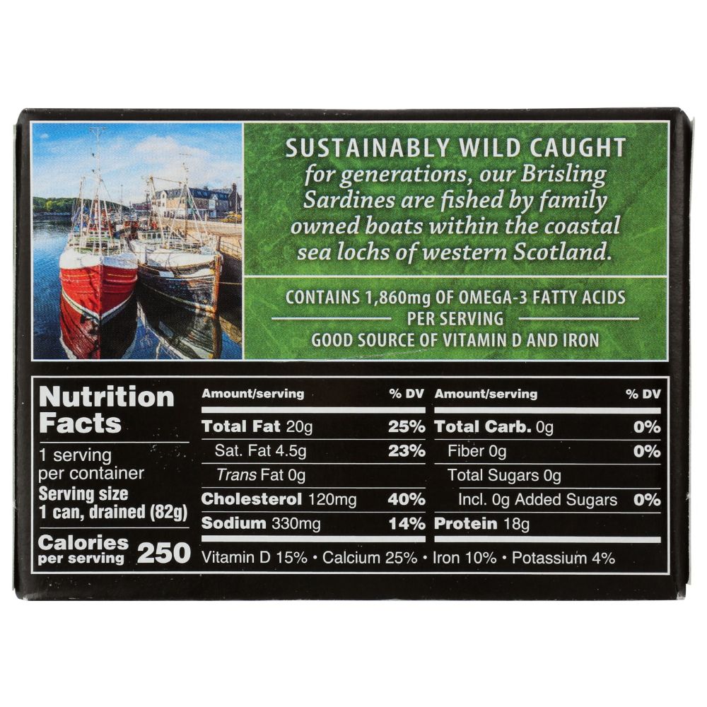 CROWN PRINCE: Brisling Sardines in Extra Virgin Olive Oil, 3.75 oz