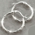 Boucles d'oreilles créoles torsadées géométriques en argent sterling S925