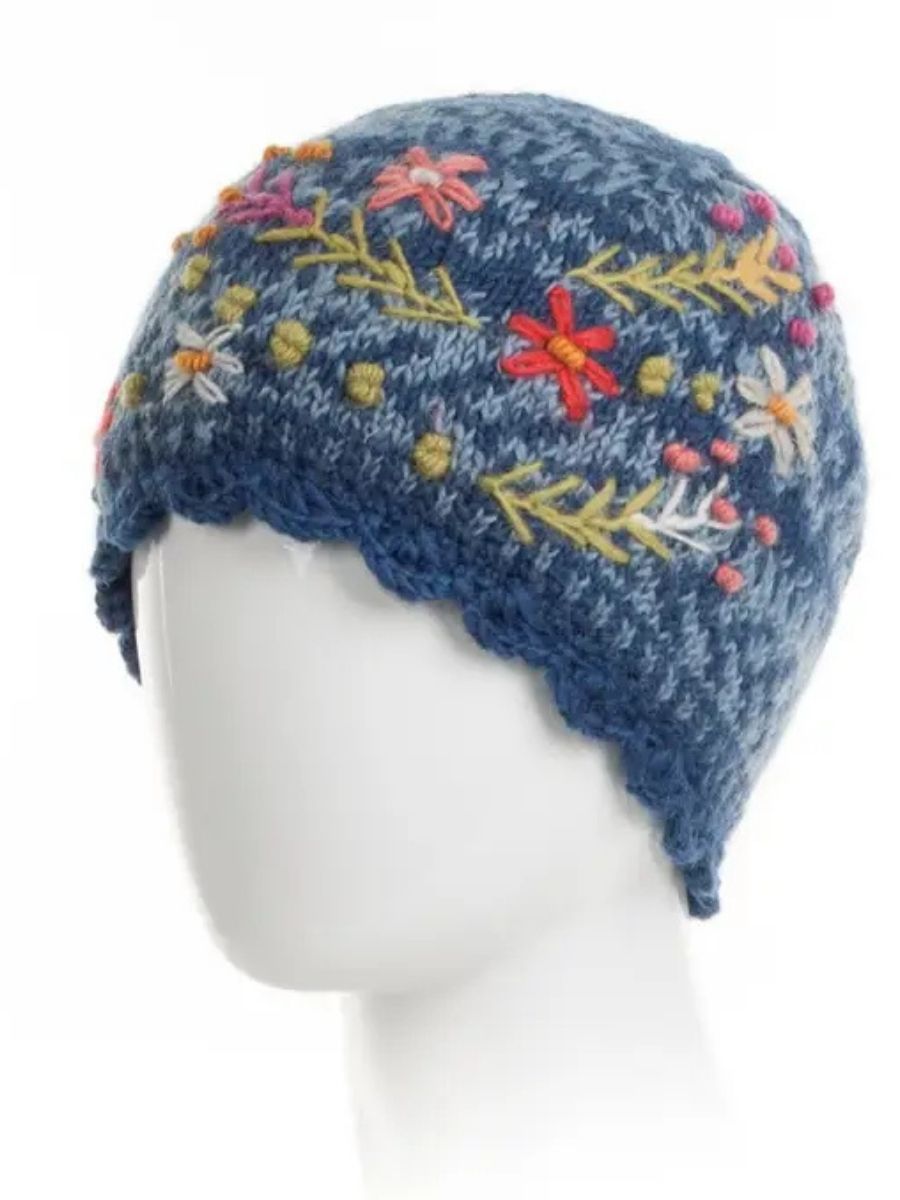 Sadie Wool Knit Embroidered Hat