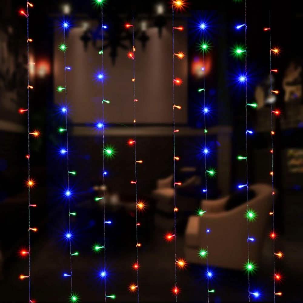 Guirlande lumineuse rideau 300 LED, basse tension de sécurité