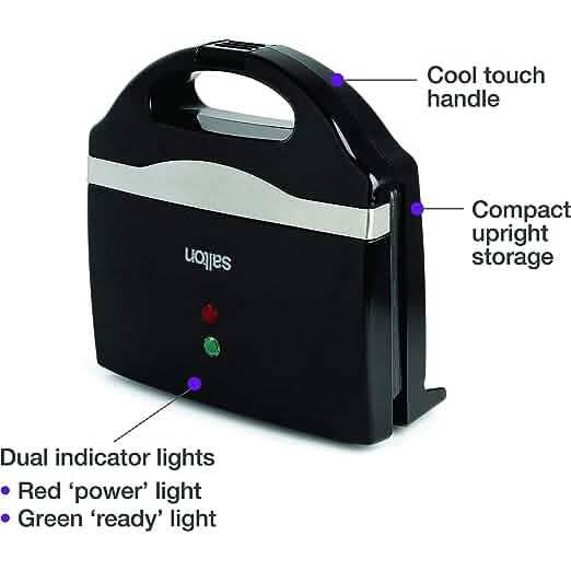 Salton Pocket Sandwich Maker - Black