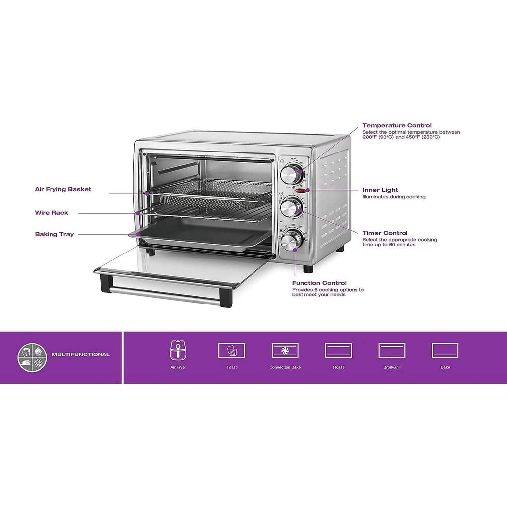 Four grille-pain à friteuse à air Salton en acier inoxydable