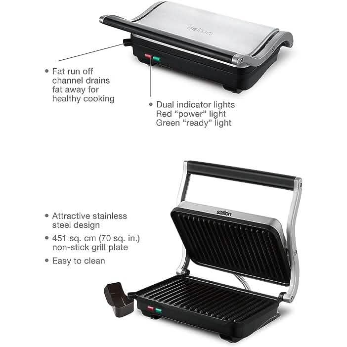 Grille-panini en acier inoxydable Salton