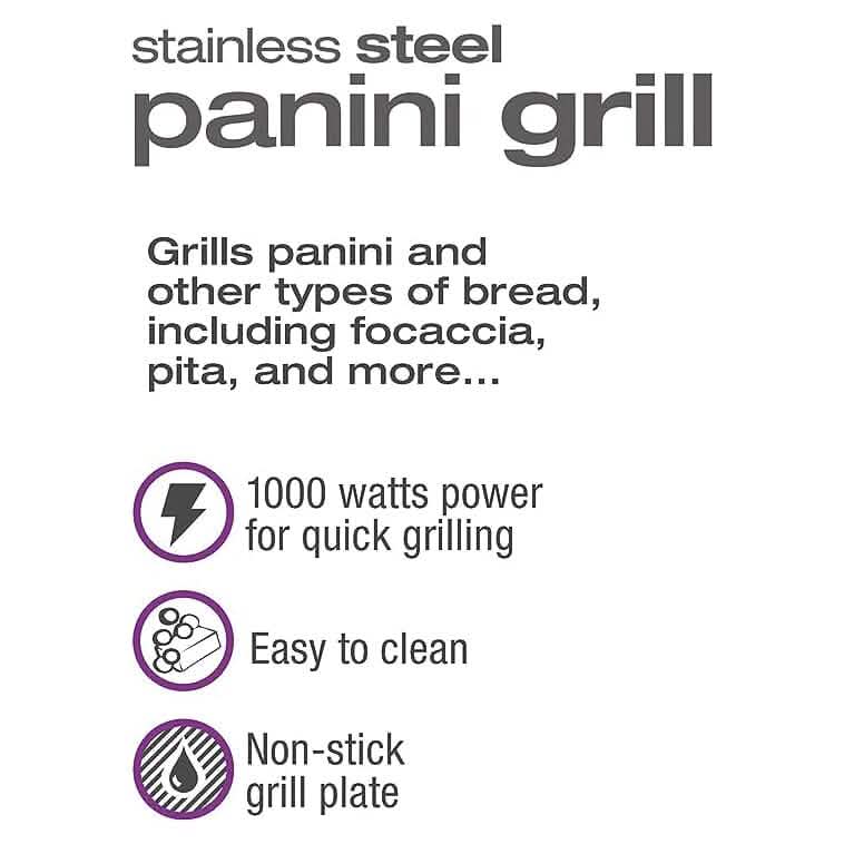 Grille-panini en acier inoxydable Salton