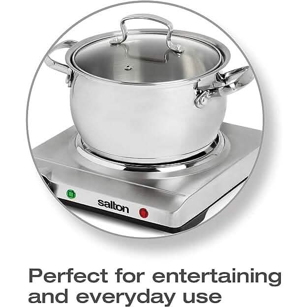 Plaque de cuisson portable Salton en acier inoxydable