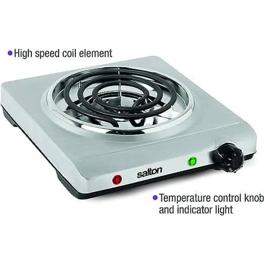Plaque de cuisson portable Salton en acier inoxydable