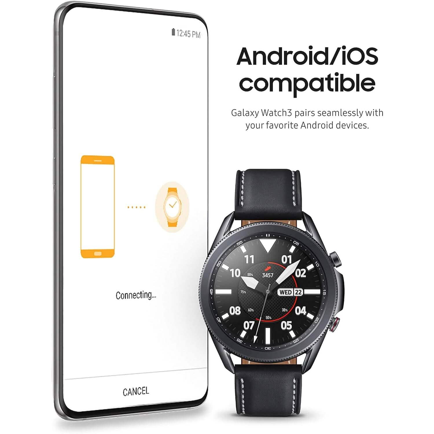Samsung - Galaxy Watch3 Smartwatch 45mm Stainless LTE - Mystic Black