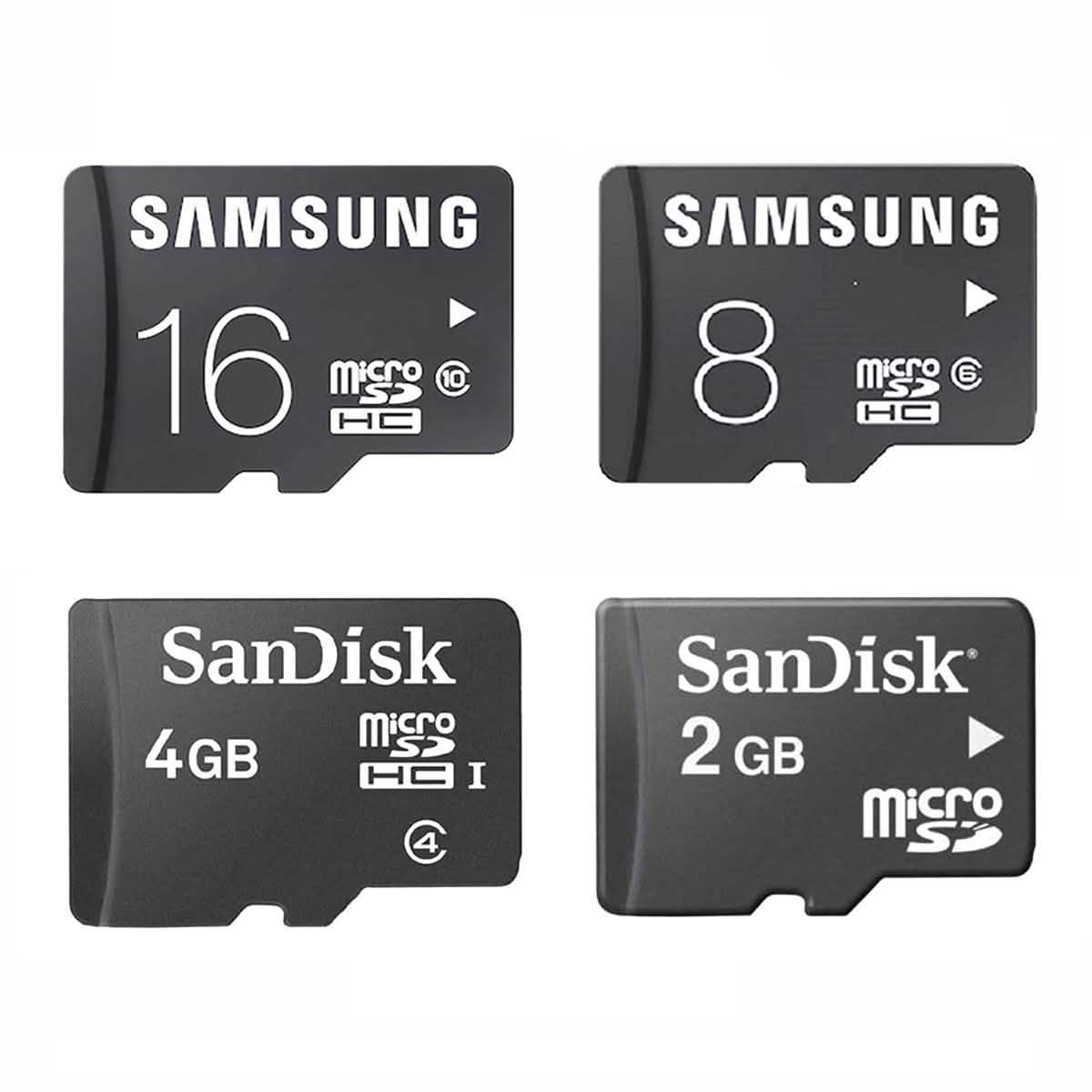 Sandisk or Samsung microSD Memory Card Adapter Included - Assorted Sizes