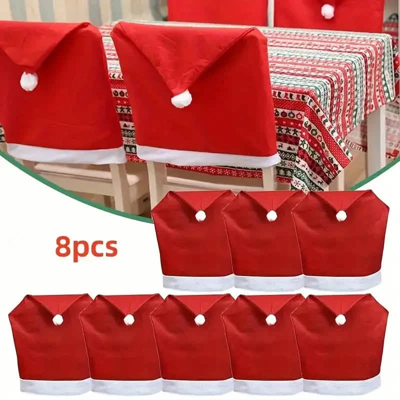 Santa Hats Dining Chair Covers Slipcover