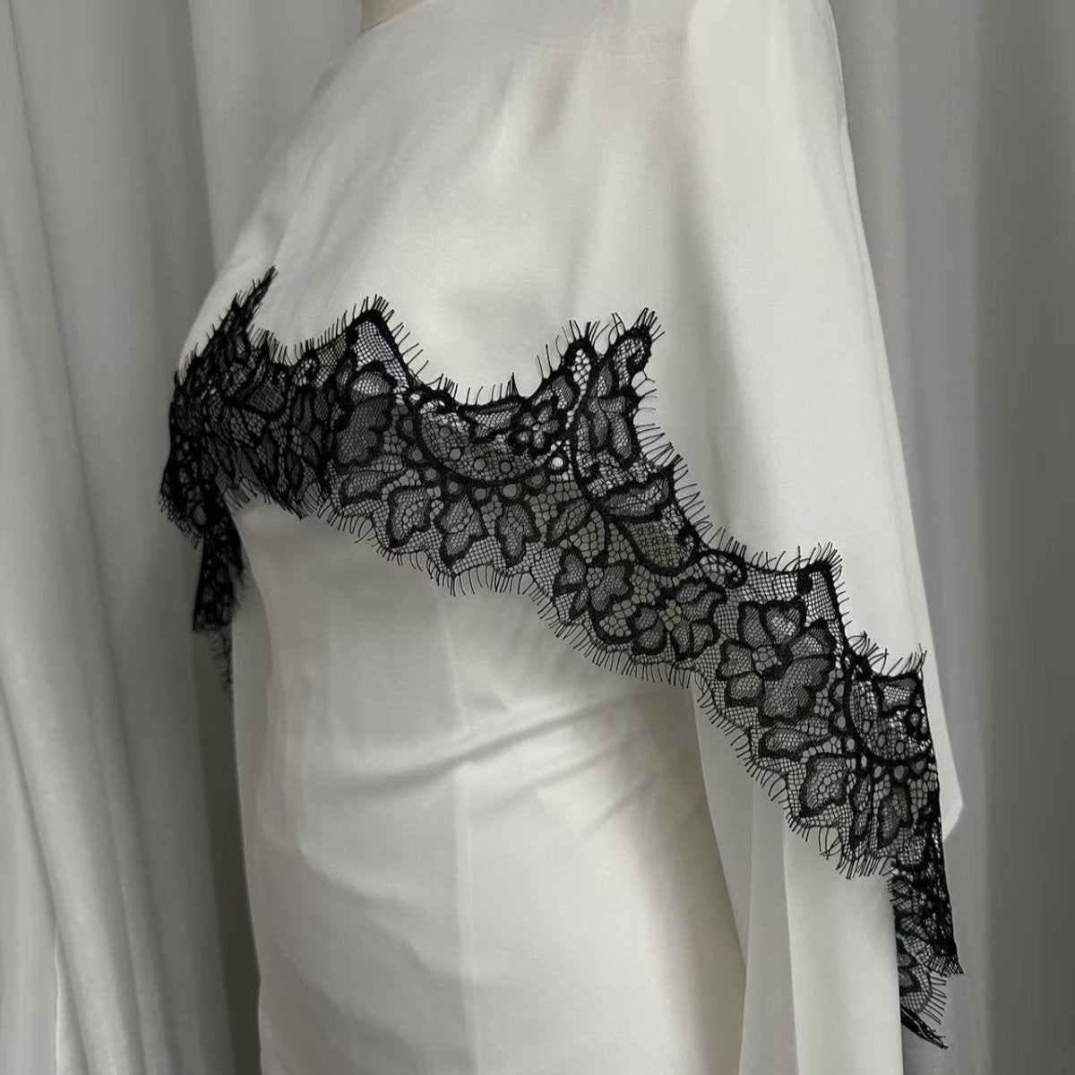 Satin Lace Trim Top(MS433)