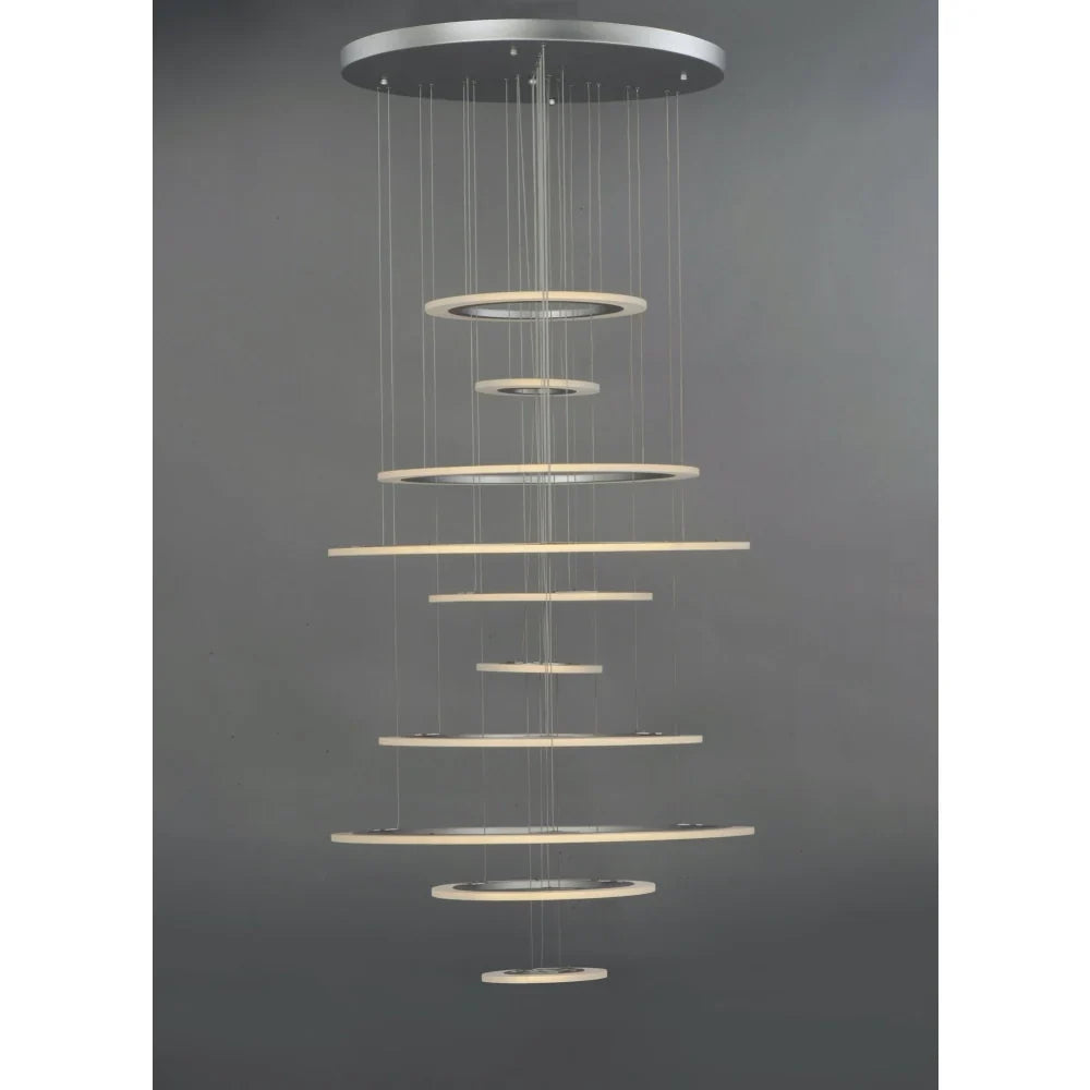ET2 Saturn II Led 10Light Multi-Light Pendant Matte Silver Finish Matte White