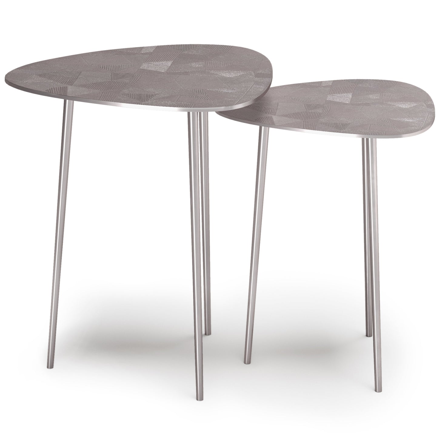 Shelton 2 Piece Metal Nesting Table - Nickel