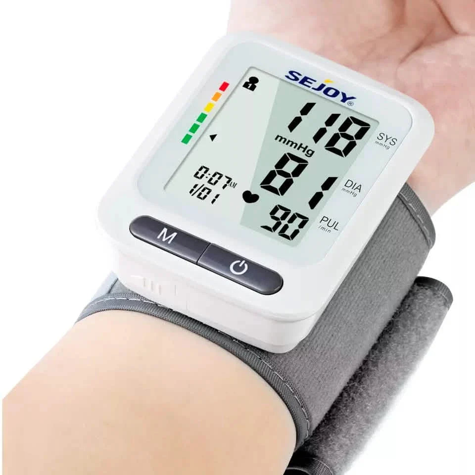 Tensiomètre automatique numérique de poignet SEJOY, moniteur de tension artérielle et de fréquence cardiaque