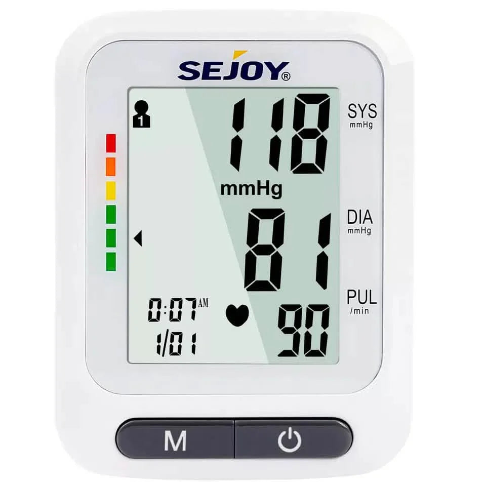 Tensiomètre automatique numérique de poignet SEJOY, moniteur de tension artérielle et de fréquence cardiaque