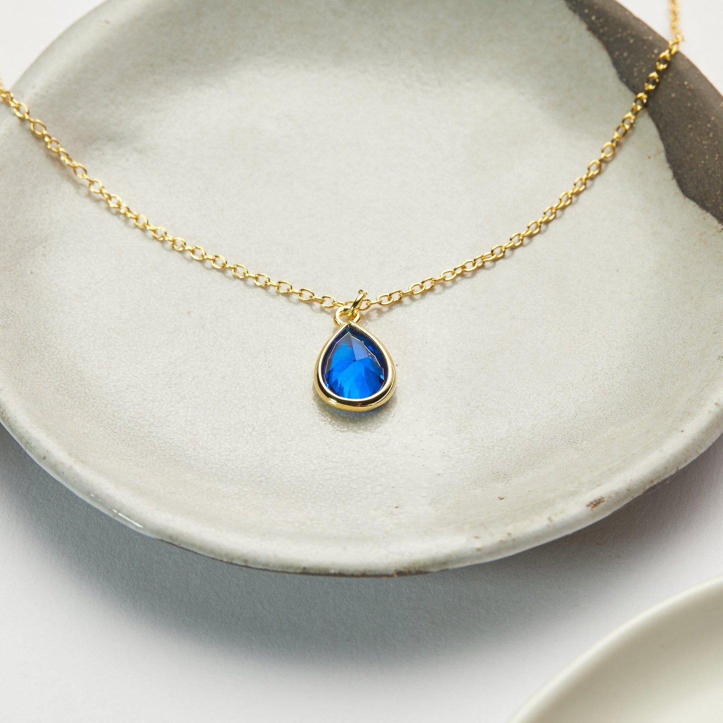 September Birthstone / Sapphire Crystal Charm Necklace