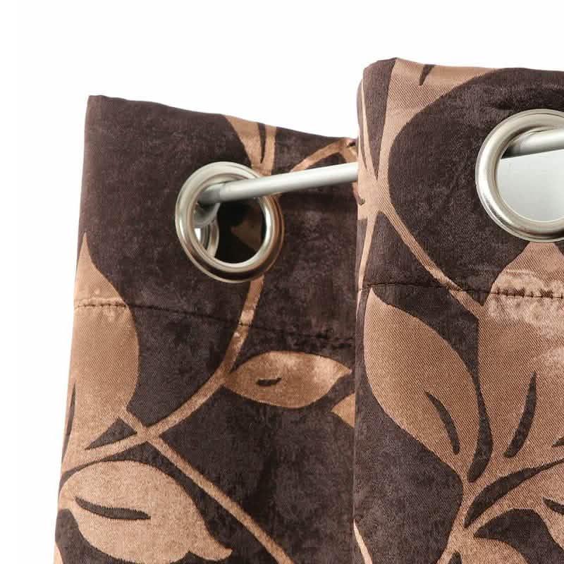 Lot de 2 : Panneaux de rideaux occultants à œillets motif floral