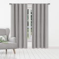 Set of 2: Heavy Solid Textured Blackout Thermal Window Curtain Pair Panel
