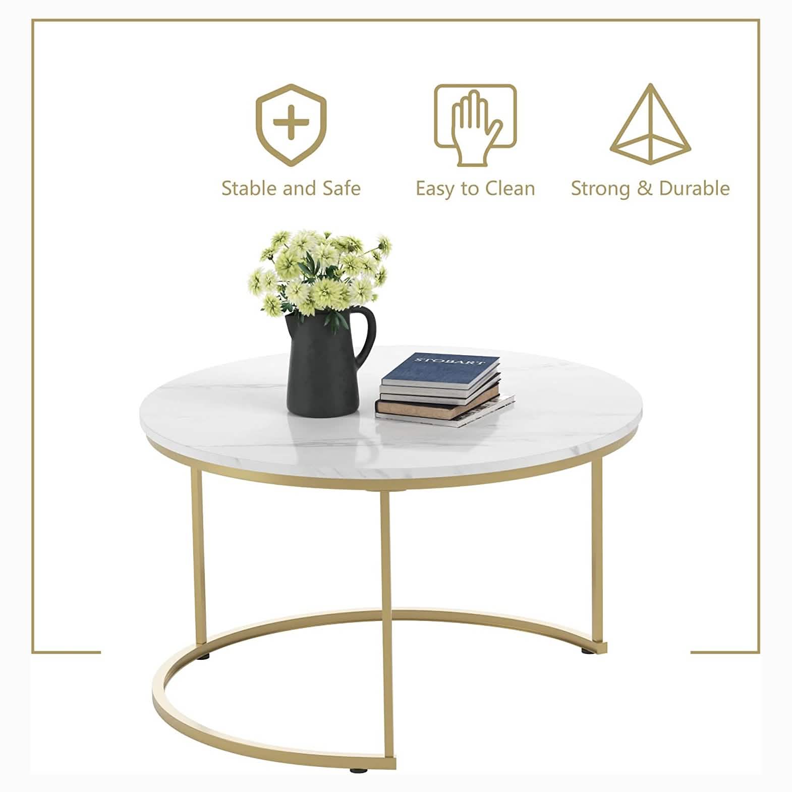 Set of 2: Modern Nesting Side Coffee Tables