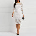 Robe en dentelle blanche sexy pour femme, taille L