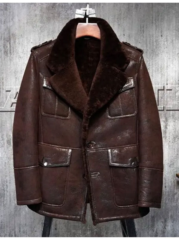 Men’s B3 Pilot Aviator Sheepskin Leather Bomber Jacket