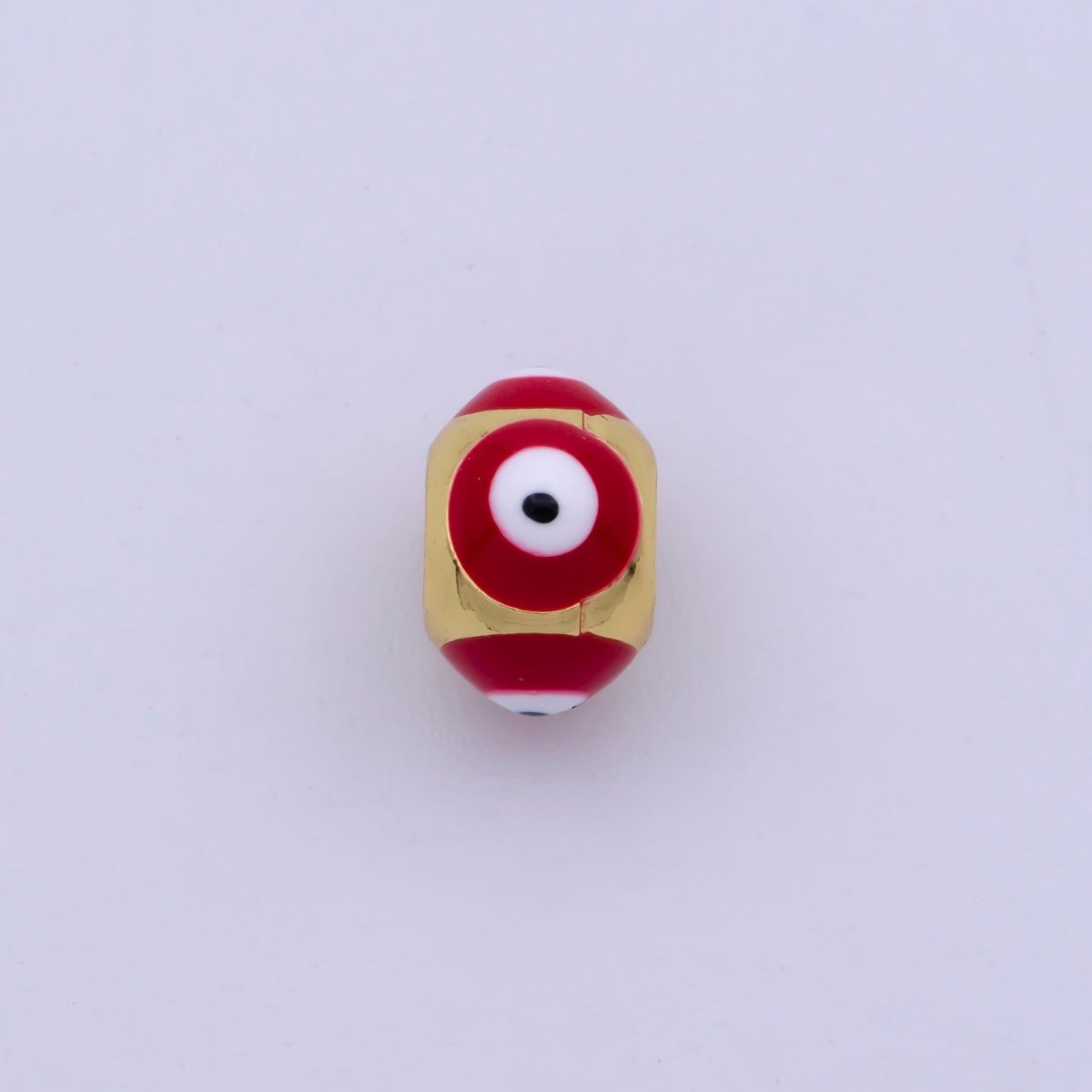 Shiny Gold Filled Evil Eye Beads, Blue White Enamel Evil Eye Spacer Bead Charm Connector for Bracelet B-665