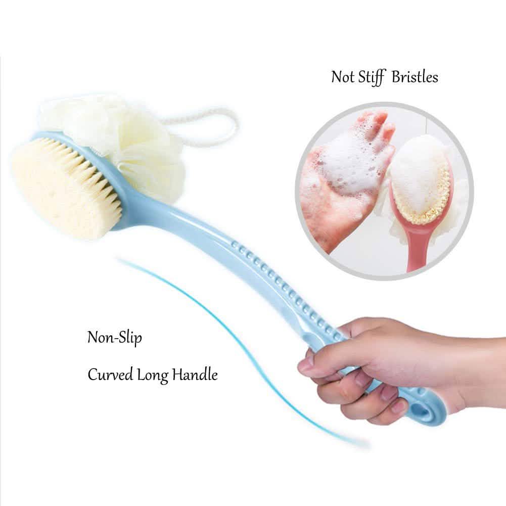 Brosse de douche avec soies et luffa