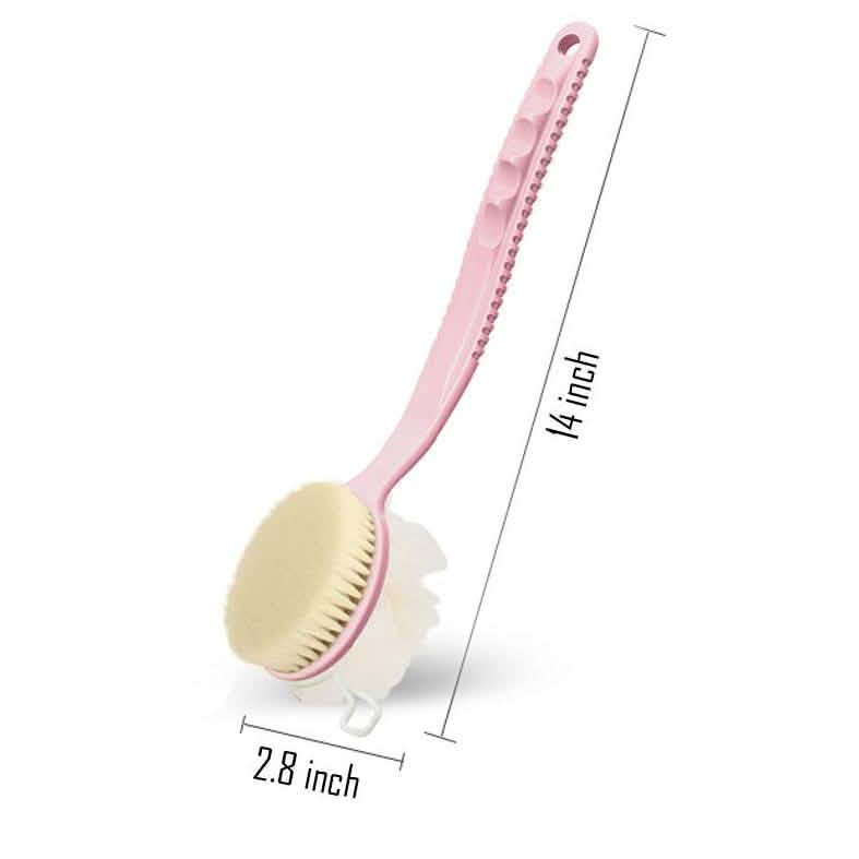 Brosse de douche avec soies et luffa
