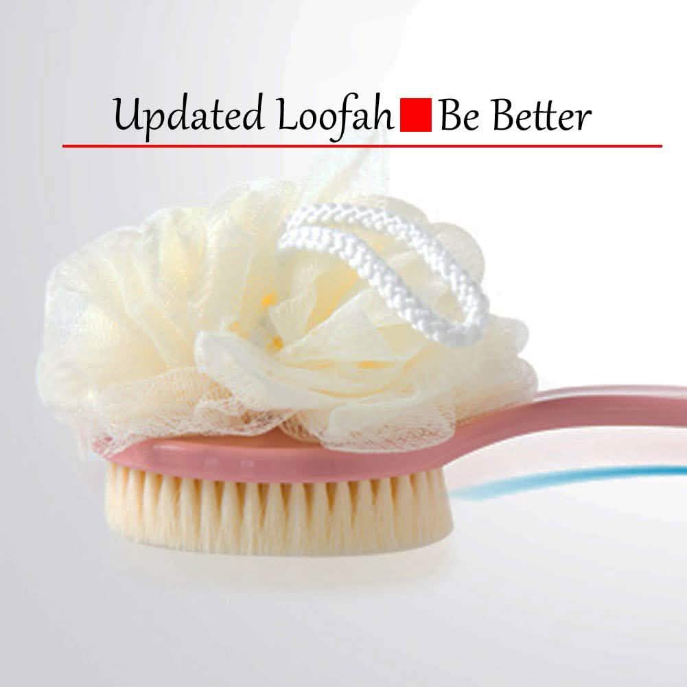 Brosse de douche avec soies et luffa