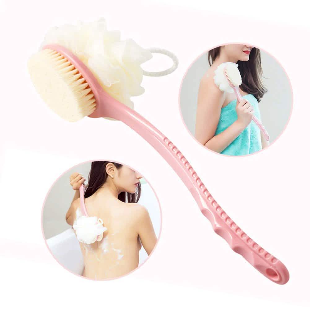 Brosse de douche avec soies et luffa