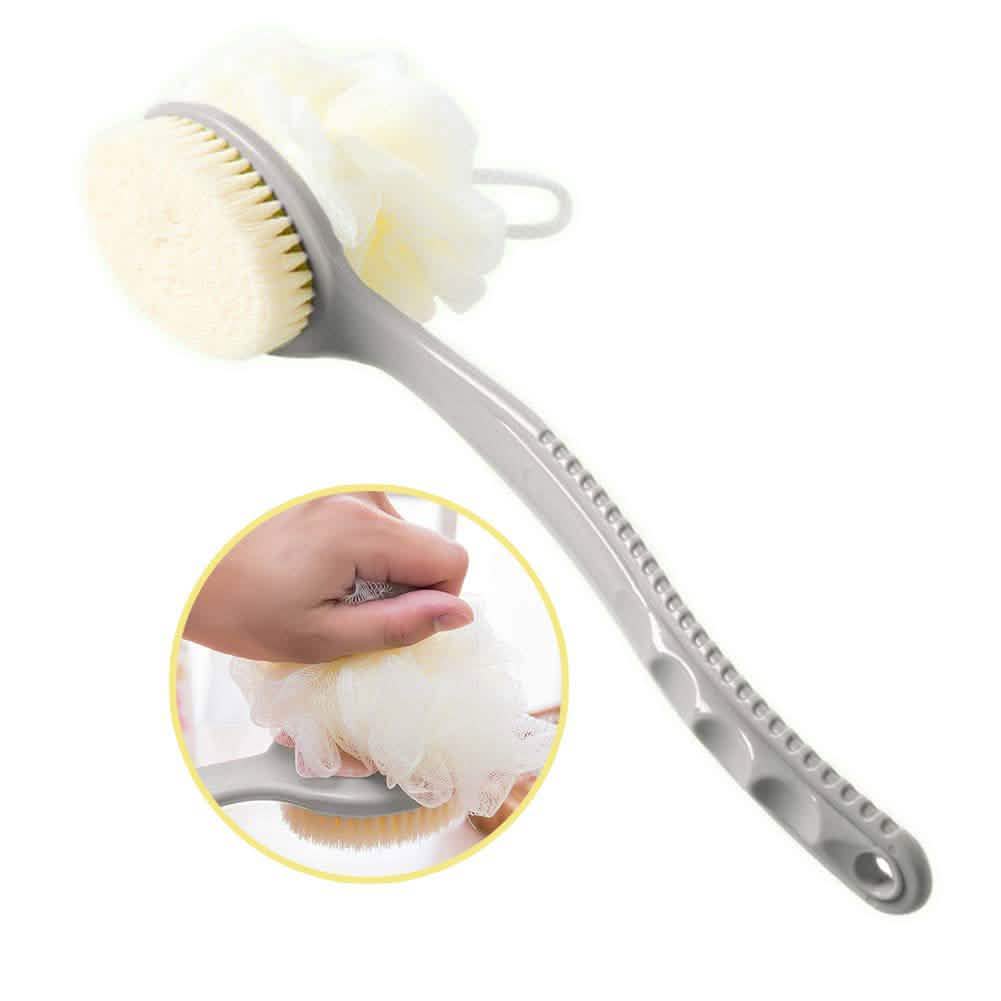 Brosse de douche avec soies et luffa
