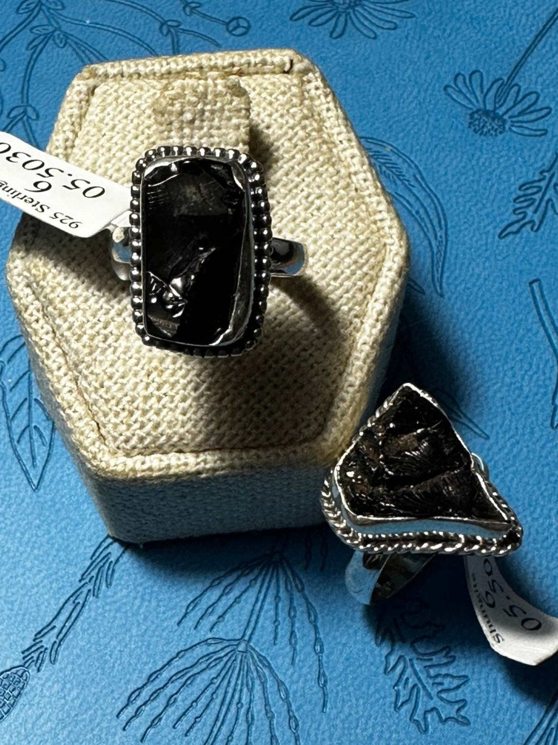 Raw Shungite Sterling Silver Ring