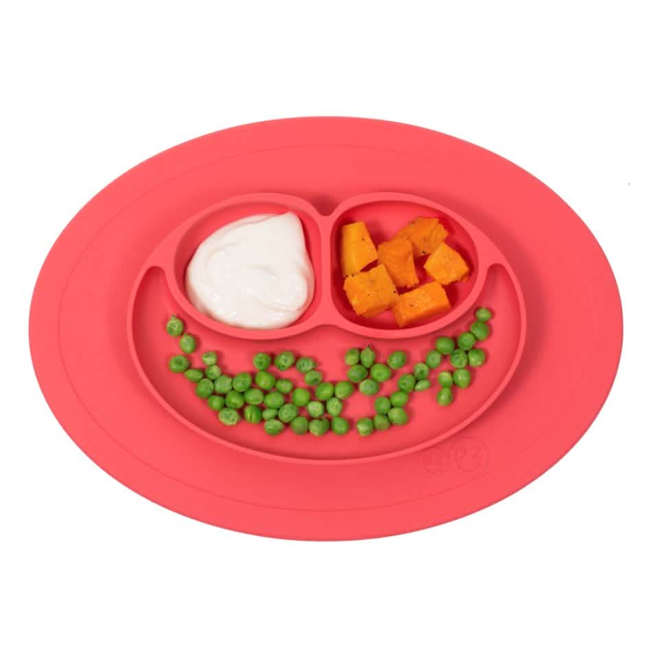 Silicone Feeding Placemat and 3-Section Plate