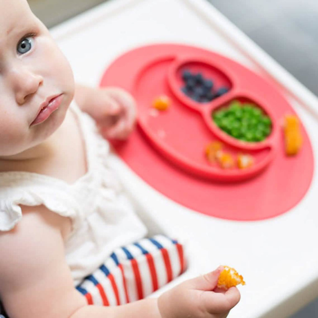 Silicone Feeding Placemat and 3-Section Plate