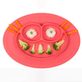 Silicone Feeding Placemat and 3-Section Plate