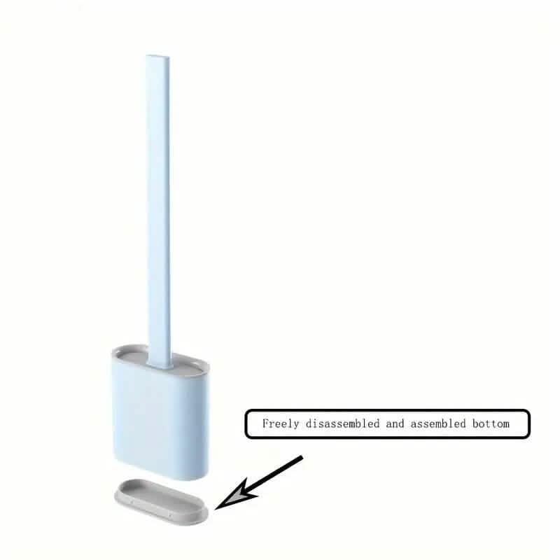 Silicone Toilet Brush with Long Holder Set