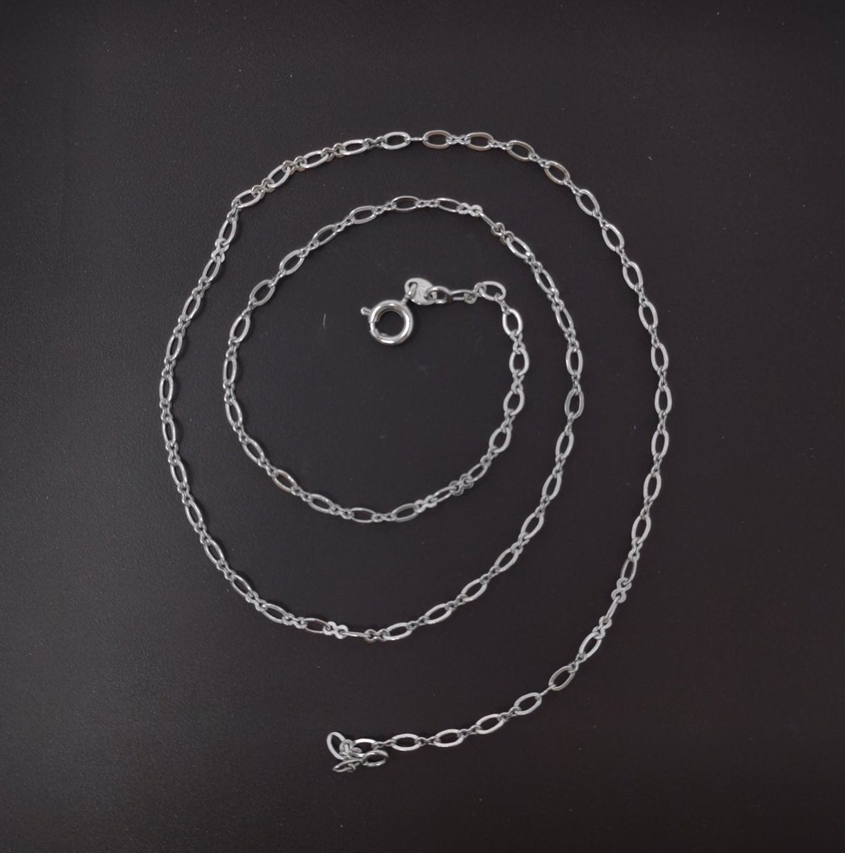 Silver Figure Eight Infinity Chain 2.5mm Link Chain 16 inch Finished Necklace For Wholesale Necklace Dainty Jewelry Making Supplies | WA-488 Clearance Pricing