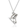 Breloque de skate et chaîne finition poli miroir en argent doublé