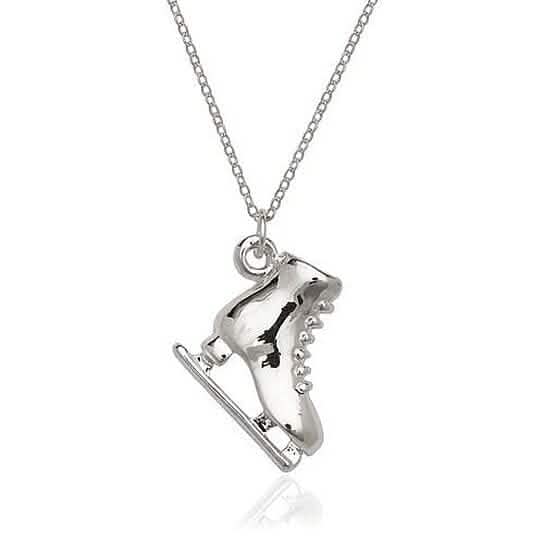 Breloque de skate et chaîne finition poli miroir en argent doublé