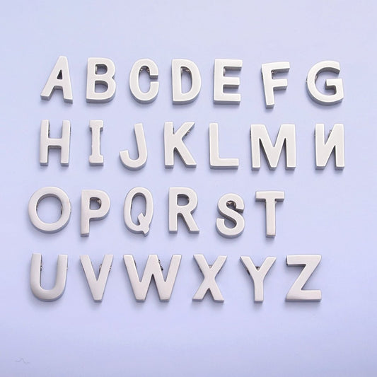 Silver Initial Alphabet Bead Charm For DIY Necklace Making, A-A1682-A-A1694