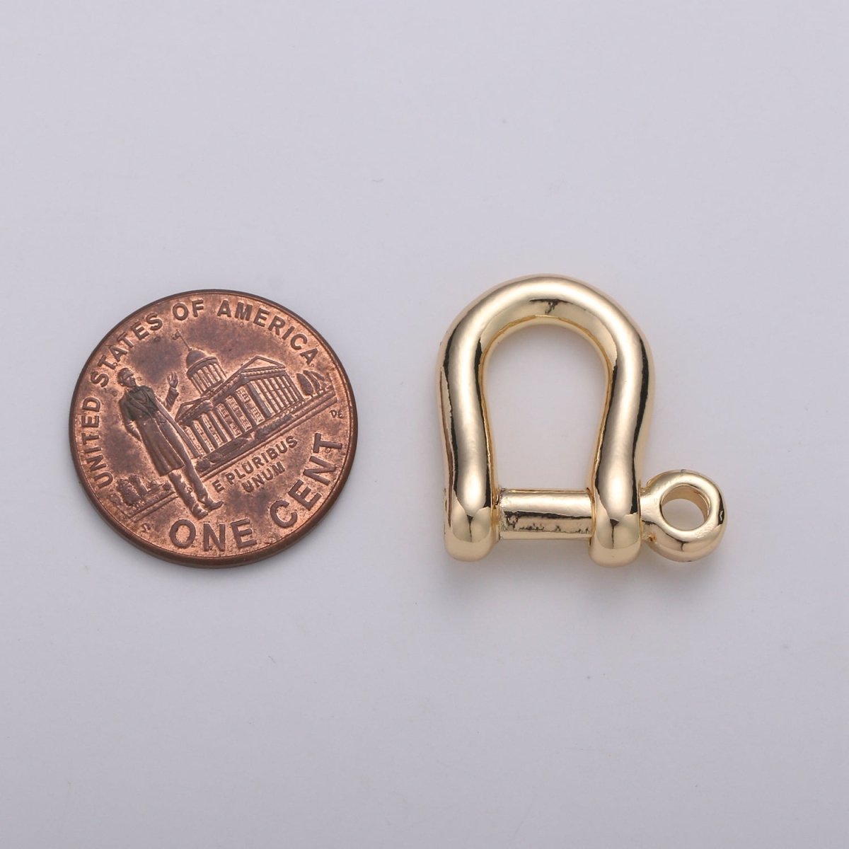 Simple Gold Filled Half Circle Clasp Charm  L-019