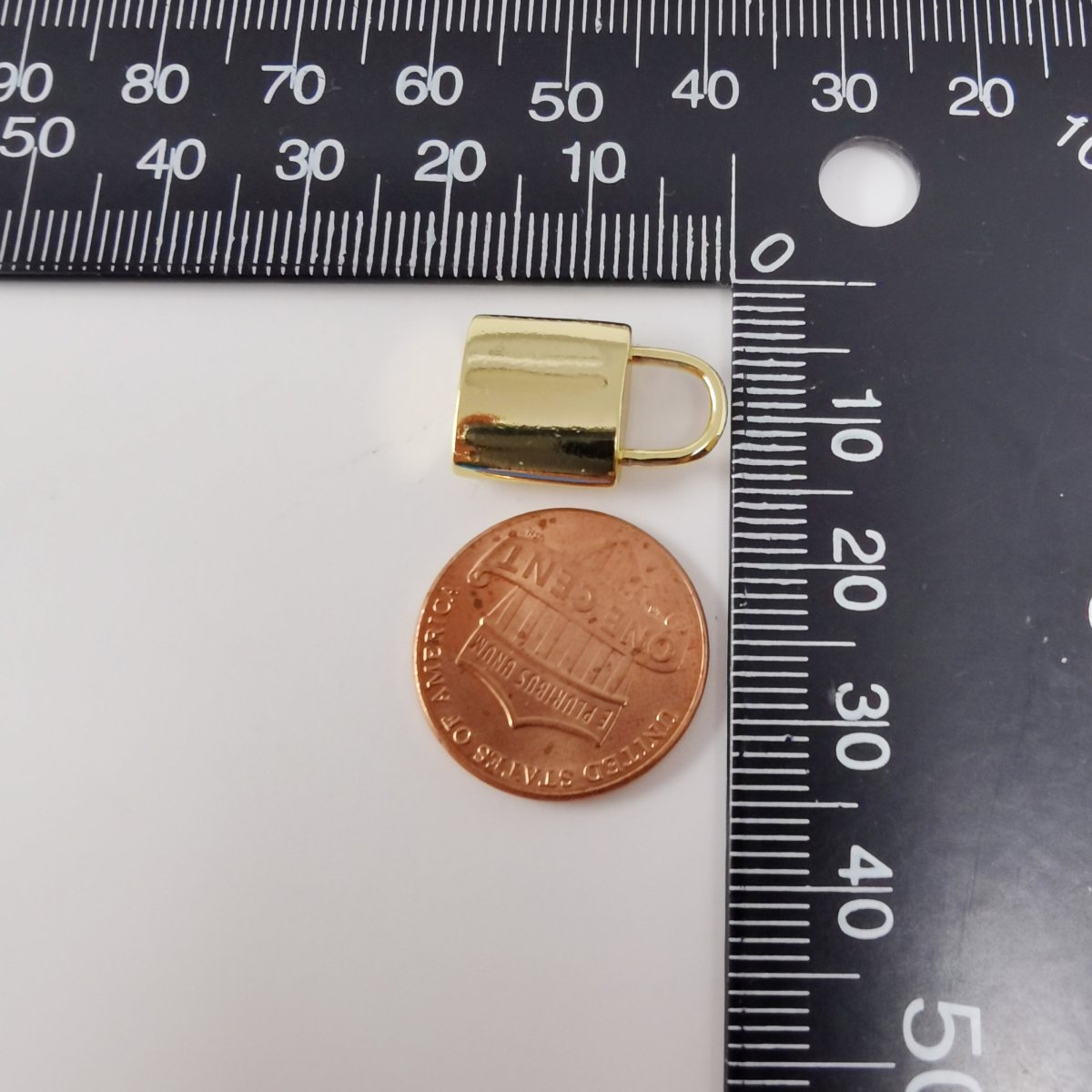 OS Simple Lock Padlock Gold Filled Charm Supplies For DIY Jewelry Making K-762