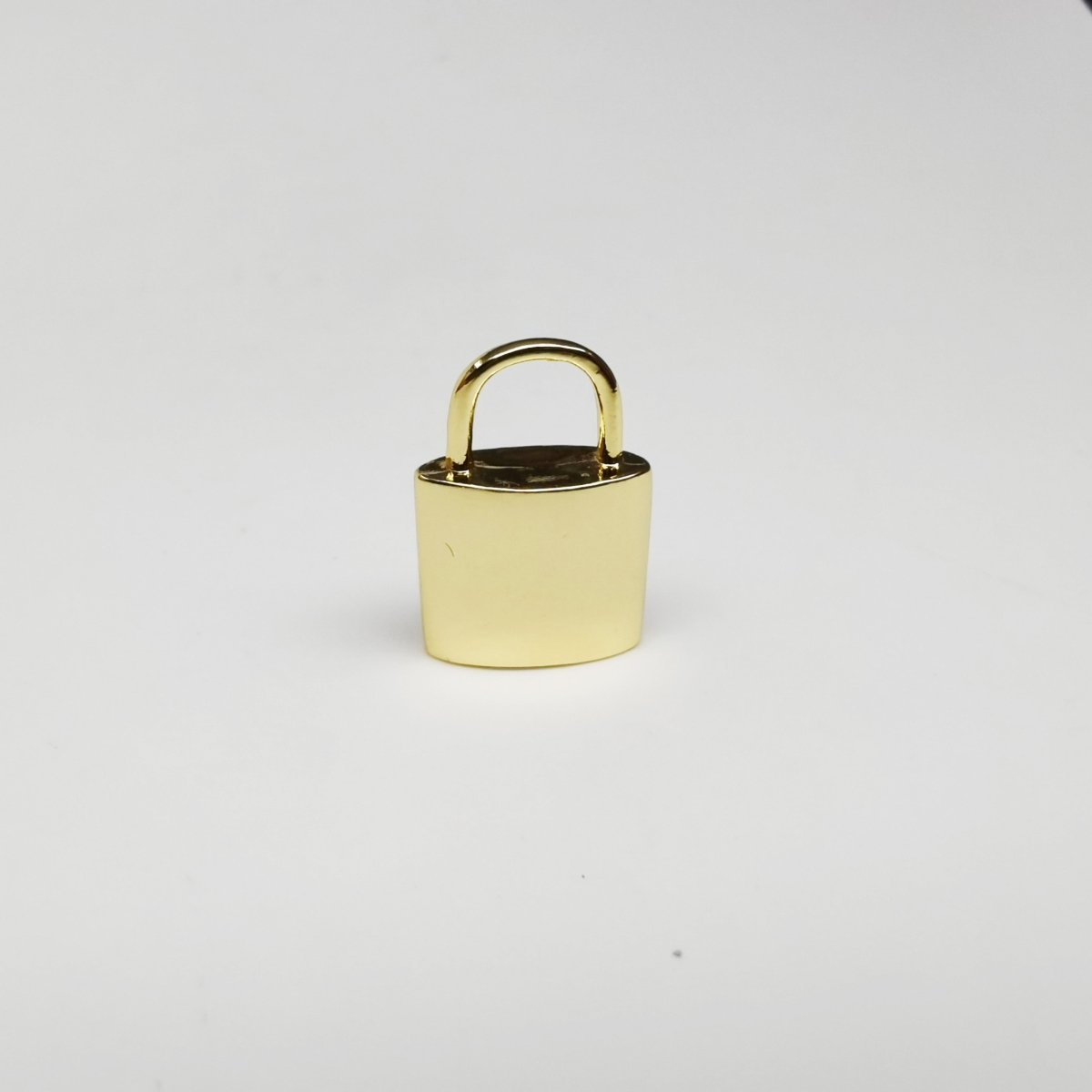 OS Simple Lock Padlock Gold Filled Charm Supplies For DIY Jewelry Making K-762