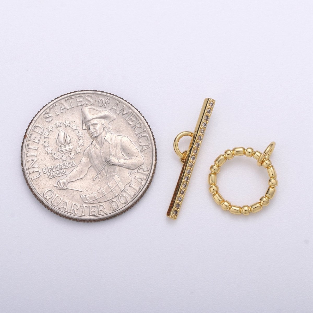Simple Minimalist Crystal Gold Filled Toggle Clasps K-897